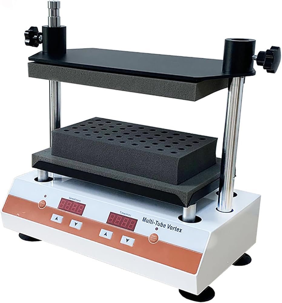 Vortex - Mezclador digital multitubo con pantalla LCD para mezclar muestras científicas, equipo de laboratorio para mezclas y soluciones homogéneas