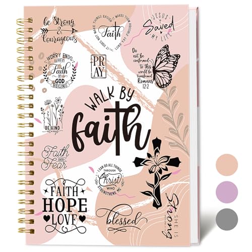 XKDOUS Hardcover Spiral Notebook with Tabs and Bible Tracker, College