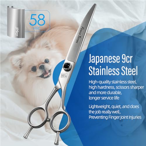 Doggroomingscissors7inchpetcurvedshearsmadeofjapanese9cradvancedstainlesssteelprofessionalgroomingscissorsfordogscatsandotherpets  Urban Country Home Decor Dog grooming scissors 7 inch pet curved shears made of japanese 9cr advanced stainless steel professional grooming scissors for dogs cats and other pets  urban country home decor