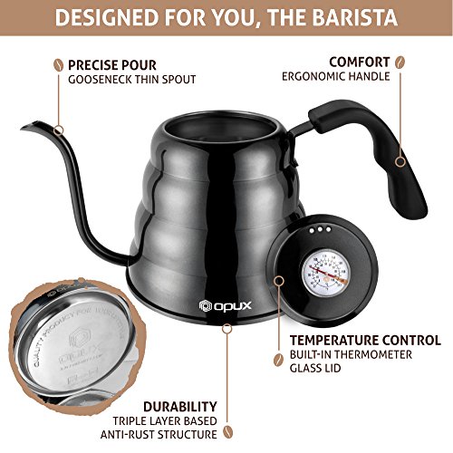 OPUX Pour Over Coffee Kettle with Gooseneck Stainless Steel Coffee