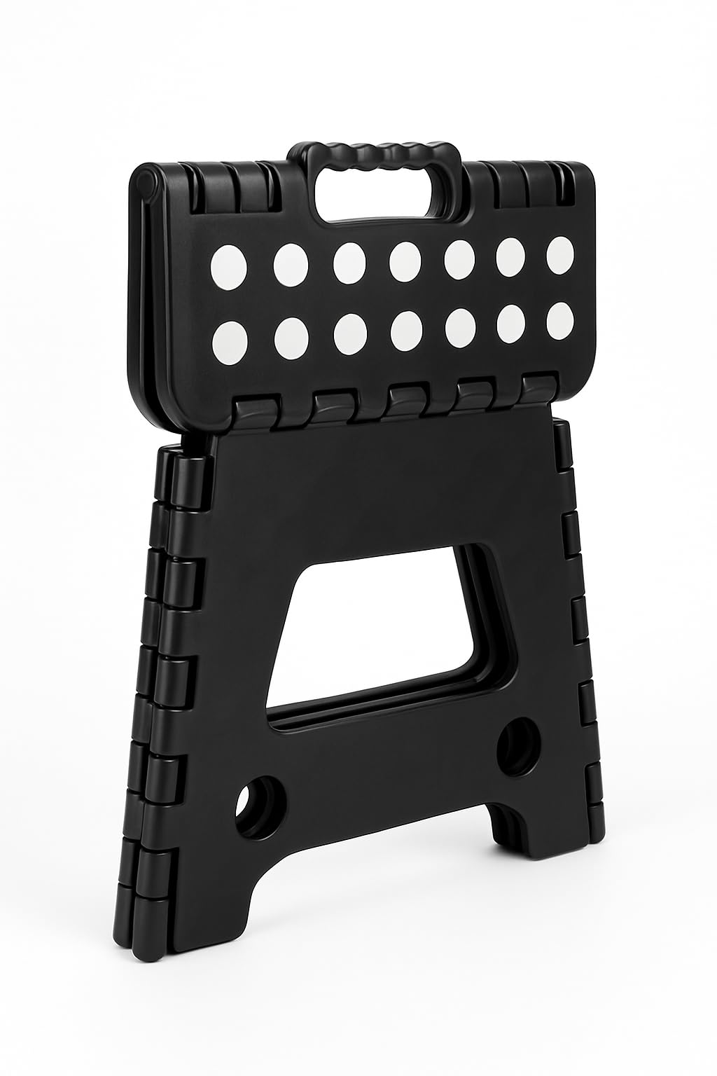 Taburete plegable de 22 cm, taburete plegable estable con superficies antideslizantes, fácil de transportar, pequeño taburete plegable, ideal para baño infantil, camping, picnic, hogar, color negro