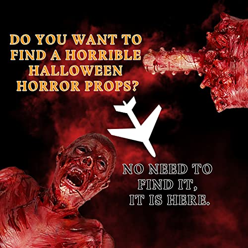 Halford Bloody Half Body, Horrible Limbless Hanging Half Body With Bloody Cut Off Skin For Scary Haunted House Outdoor Decorations Props - Men #TOP3