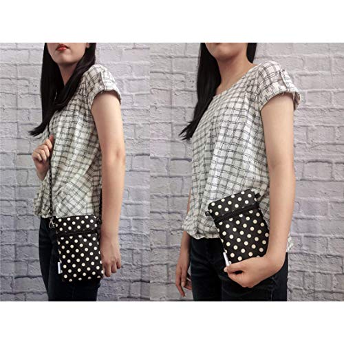 Image of Cross Body Phone Pouch for Women, Tainada Universal Crossbody Travel Dual Zippered Wallet Purse Bag with Detachable Strap for iPhone Xs Max, XR, Samsung S10+, S9+ Note 9
