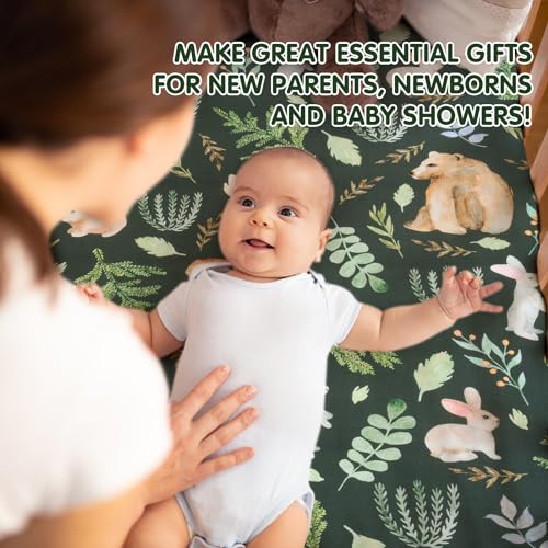 Image of JISEN Fitted Crib Sheets 1 Piece Soft Breathable Baby Crib Sheets for Standard Crib and Toddler Mattress Baby Bed Sheets for Crib for Baby Boys Girls Neutral 28x52 Inch Bear