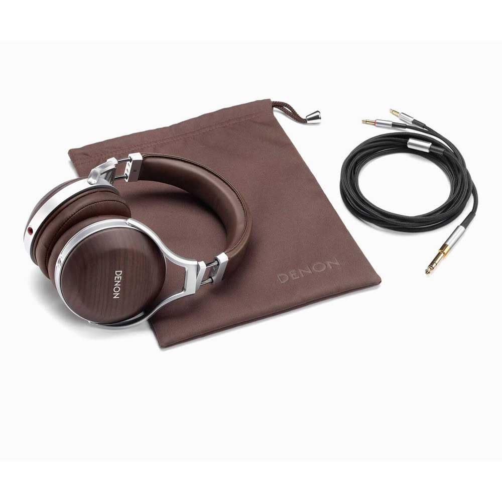 Denon AH-D5200 Marrón, Plata Supraaural Diadema Auricular - Auriculares (Supraaural, Diadema, Alámbrico, 5-40000 Hz, 3 m, Marrón, Plata)