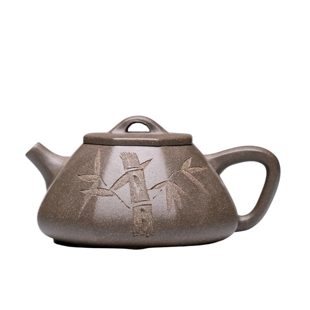 Tetera Infusiones Teteras de arcilla púrpura de 250ml, cuchara de piedra octogonal hecha a mano con filtro, juego de té Zisha, tetera china Teapot