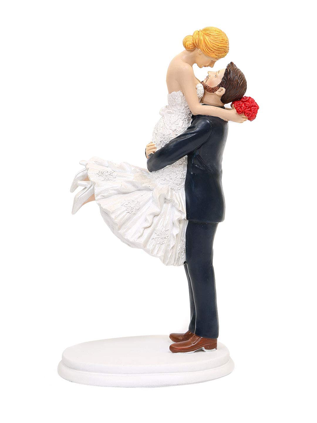 @Home by Nilkamal Man Lifting Lady Showpiece (White)
