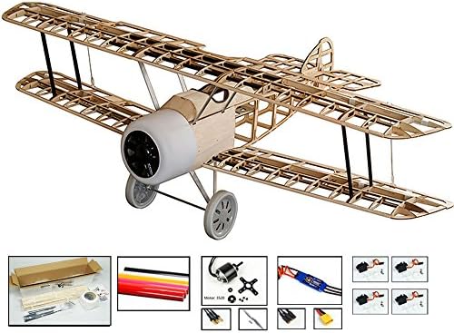 S111 Radio Remote Controlled Electric Gasoline Gas Glow Powered Aircraft Biplane Sopwith Camel Wingspan 1520mm with Fiberglass Cowling Laser Cut KIT ;Need to Build Model for Adults (S1114B)