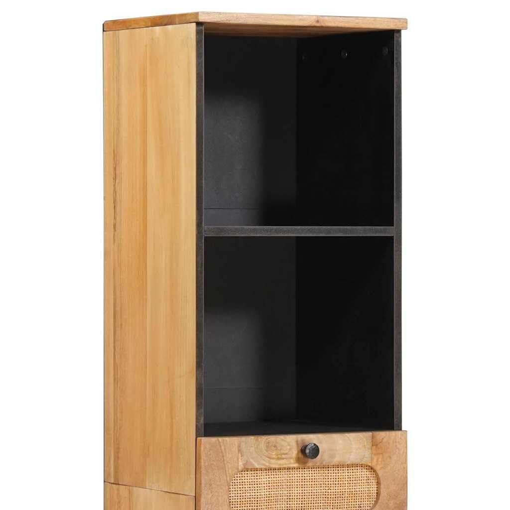 Armario de baño marrón 38 x 33 x 160 cm madera maciza mango
