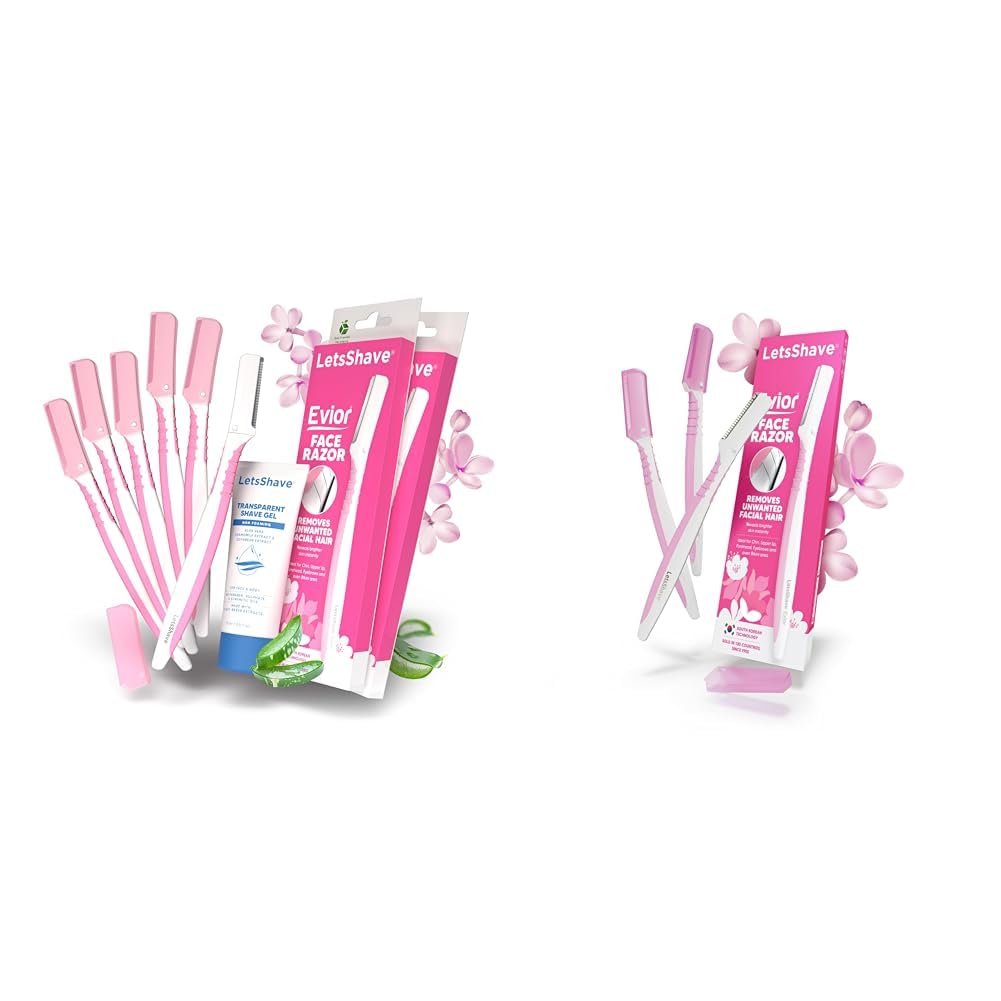 LetsShave Evior Face & Eyebrow Razor For Women - Pack of 6 + Free Transparent Shave Gel 15ml | Ski | LetsShave Evior Reusable Face Razor for Women Facial Hair- 3 Razors | Instant & Painless Hair Remo-image-18