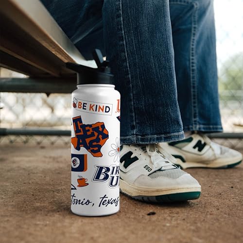 Image of Logo Brands NCAA Native 34 oz Quencher Water Bottle - | Local Icons Design | Double-Wall Insulated| Leak-Proof Lid & Built-In Straw