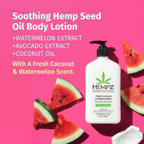 Hempz 110-2153-03 Body Lotion - Fresh Coconut & Watermelon Daily Moisturizing Cream, Shea Butter Body Moisturizer thumb #3