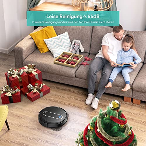 DEENKEE Saugroboter 1500Pa Staubsauger Roboter 2in1 Staubsauger Roboter mit 6 Reinigungsmodi, Super Slim Leiser… - Image 3