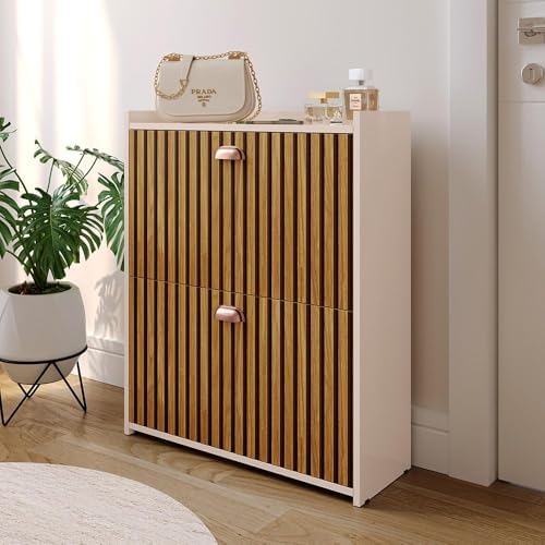 Sapateira Vertical Estreita Porta Entrada 2 Gavetas Basculante Or...