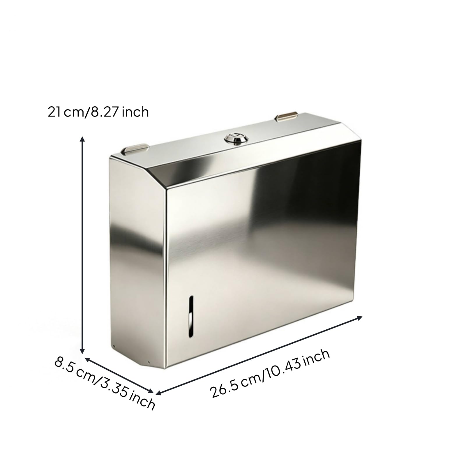 Dispenser in Acciaio Inox con Serratura Resistente Porta Salviette di Carta da Parete Sottile Distributore di Carta a Muro per Bagni Pubblici, Rame Antico