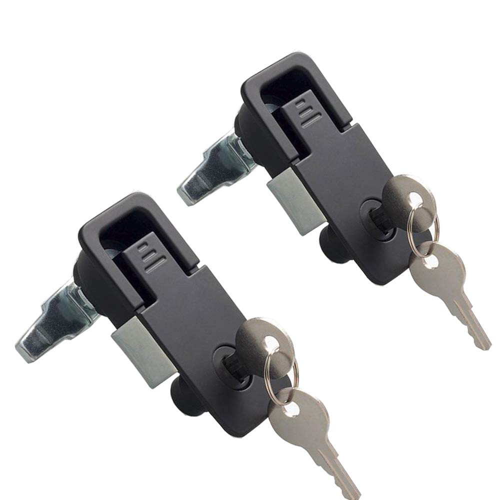 2Pcs Compression Latch Flush Sealed Lever Latch Trigger Lift and Turn Adjustable Grip Matching Keys Powder Coated Black