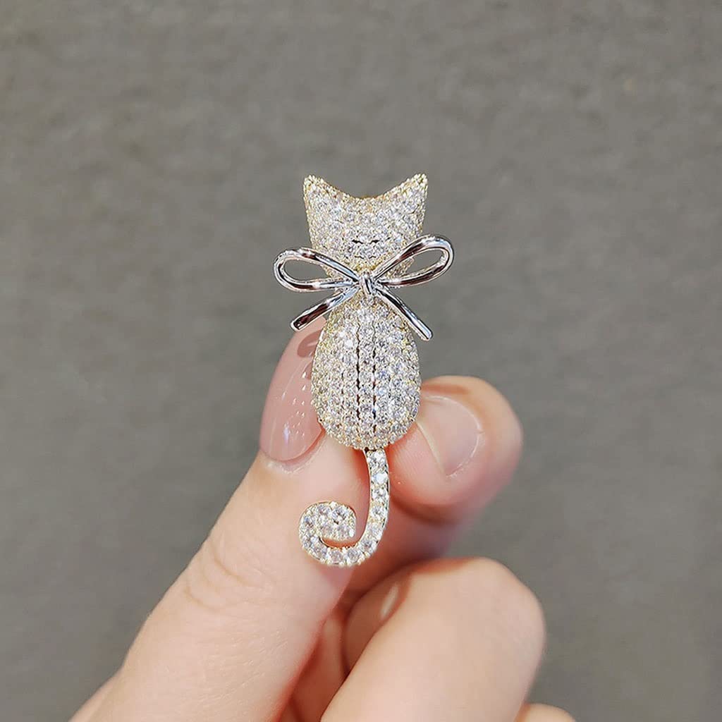 Broche de Mujer, Pin Bonito, Broche de Gato, Personalidad Moderna, Animal, Hebilla, suéter, Abrigo, Accesorios Occidentales, Broches exquisitos para Mujer