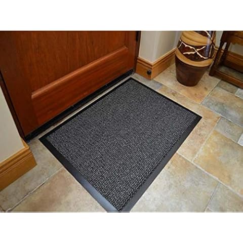 Rugs Supermarket.com LTD Machine Washable Grey Black Heavy Duty Quality Non Slip Hard Wearing Barrier Mat (60cm x 90cm) Cover