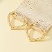 Gold Bamboo Earrings for Women 90s 80s Heart Hoop Earrings Y2k Hip Hop Party Custom Accessories Fashion Jewelry Gifts (Gold Heart Earrings)