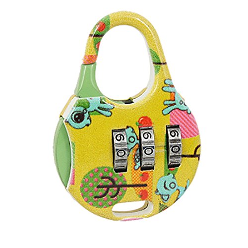 Image of Aexit Cartoon Yellow Padlocks & Hasps Green Metal Jewelry Box Resettable Code Combination Padlocks Lock Padlock
