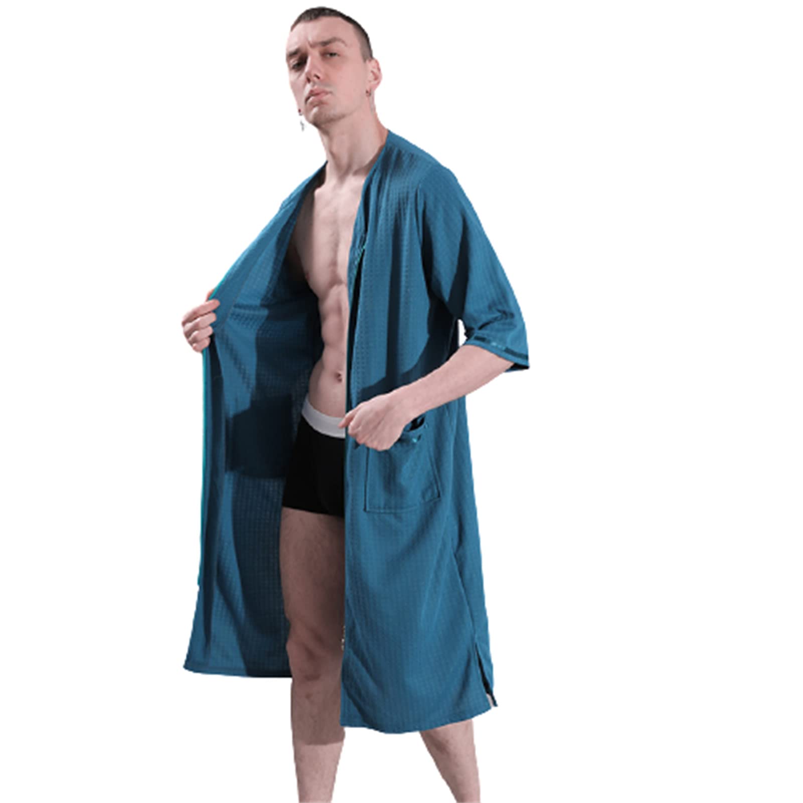 Dedao New Zipper Men's Nightdress Thin Section Plus Fat Plus Size Bathrobe One-piece Pajamas Women's Home Service Gifts