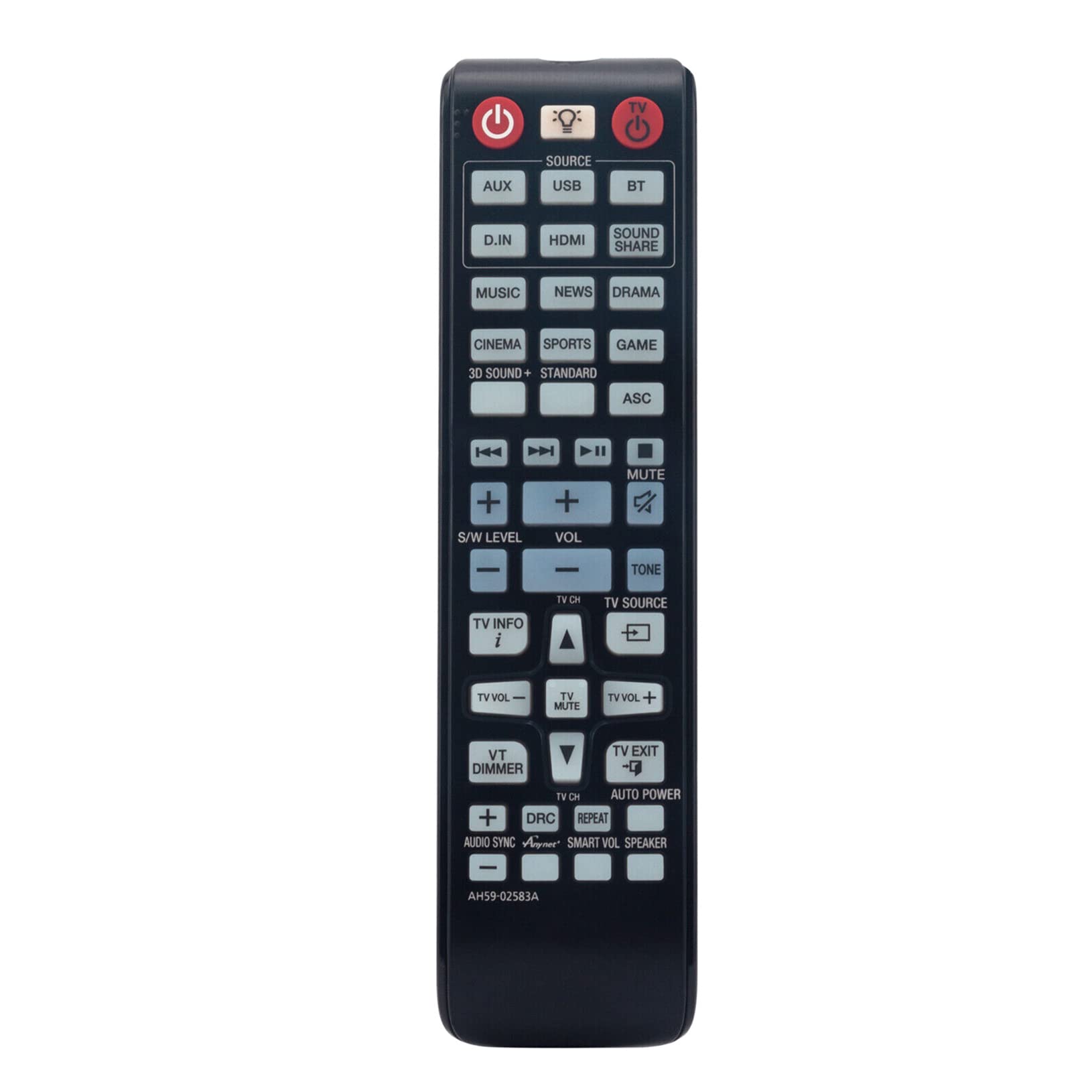 ALLIMITYAH59-02583A Replaced Remote Control-Fit for-Samsung Home Entertainment System HT-F5550K HT-F5500K HT-F5550K HT-F5500K HT-FM53/ZA HT-F5530HK HTF6530 HTF5530 HTF6500W HTFM53/ZA HTF6530W