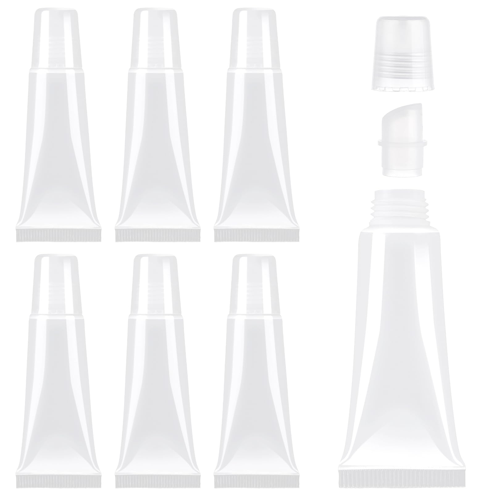 DIVINA VITAE 6 Pcs Empty Lip Gloss Tubes 8ml Lipgloss Tubes Transparent Lip Gloss Tube Refillable Bulk Empty Lipgloss Tube Balm Travel Toothpaste