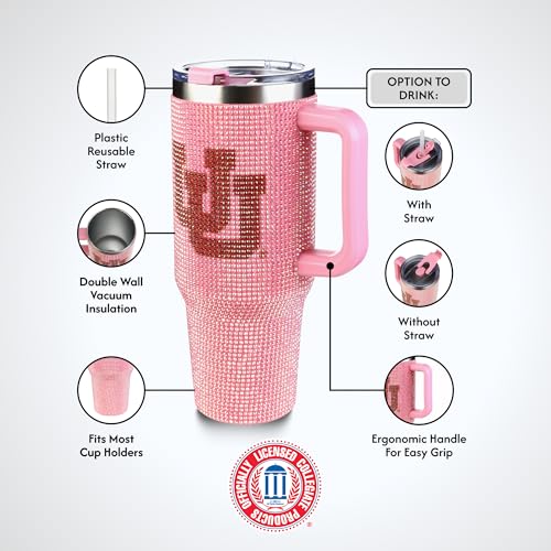 Image of The Memory Company Officially Licensed 40oz Pink Bling Game Day Tumbler, University of Utah