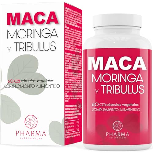 Maca Andina en cápsulas con Moringa y Tribulus Terrestris – Maca negra pura para libido, maca peruana, maca roja y amarilla | Maca negra peruana en polvo, maca peruana para hombre y mujer