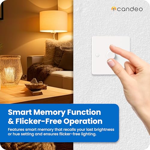 Candeo WiFi Smart Rotary Dimmer Switch | Compatible with Smart Life, Alexa & Google Assistant | LED & Incandescent Bulbs | Voice & App Control | No Neutral Wire Required | No Hub Needed | 2- Way Setup - Image 6