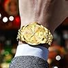 OLEVS Watches for Men Gold Stainless Steel Analog Quartz Diamond Business Luxury Dress Waterproof Luminous Date Casual Mens Wrist Watches #1