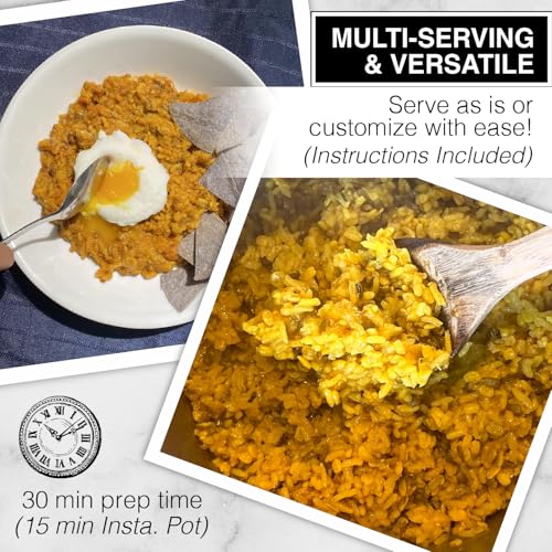 Image of Jain Family Foods Mung Rice Khichdi Kitchari Kit | Authentic Indian Meal Kit with Spiced Yellow Lentils | Plant Based, Gluten-Free, High Fiber | Easy One Pot Dinner, Instant Pot Friendly | Serves 3