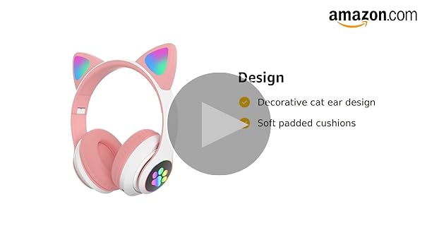 Amazon.com: TOKANI Kids Bluetooth Wireless Over-Ear Cat Ear