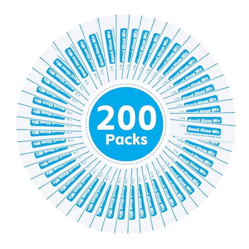 200 Sal Para Enjuague Nasal, Sal Nasal Para Ducha Nasal, 2,7 G, Ducha Nasal Para Adultos, Enjuague Nasal, Alivio De Los Senos Nasales Para Adultos, Niños, Empaquetado Individualmente