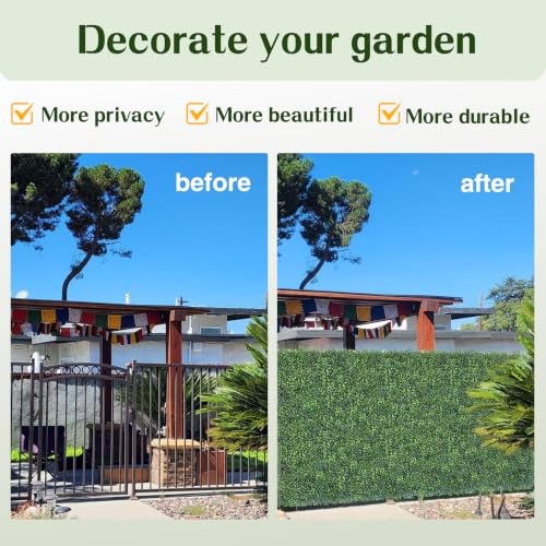 Image of Artificial Ivy Privacy Screen Fence Panel, Gradient Green 72X144 in