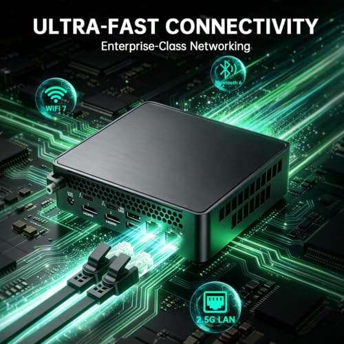Image of ASUS NUC 16 Pro AI Mini PC, Intel Series 3 Core Ultra 7 356H, 64GB DDR5 RAM, 2TB PCIe SSD, Win 11 Pro, Copilot+ PC Desktop, Dual 2.5G LAN, Thunderbolt 4, WiFi 7, BT 6.0, Wireless KB & Mouse Bundle