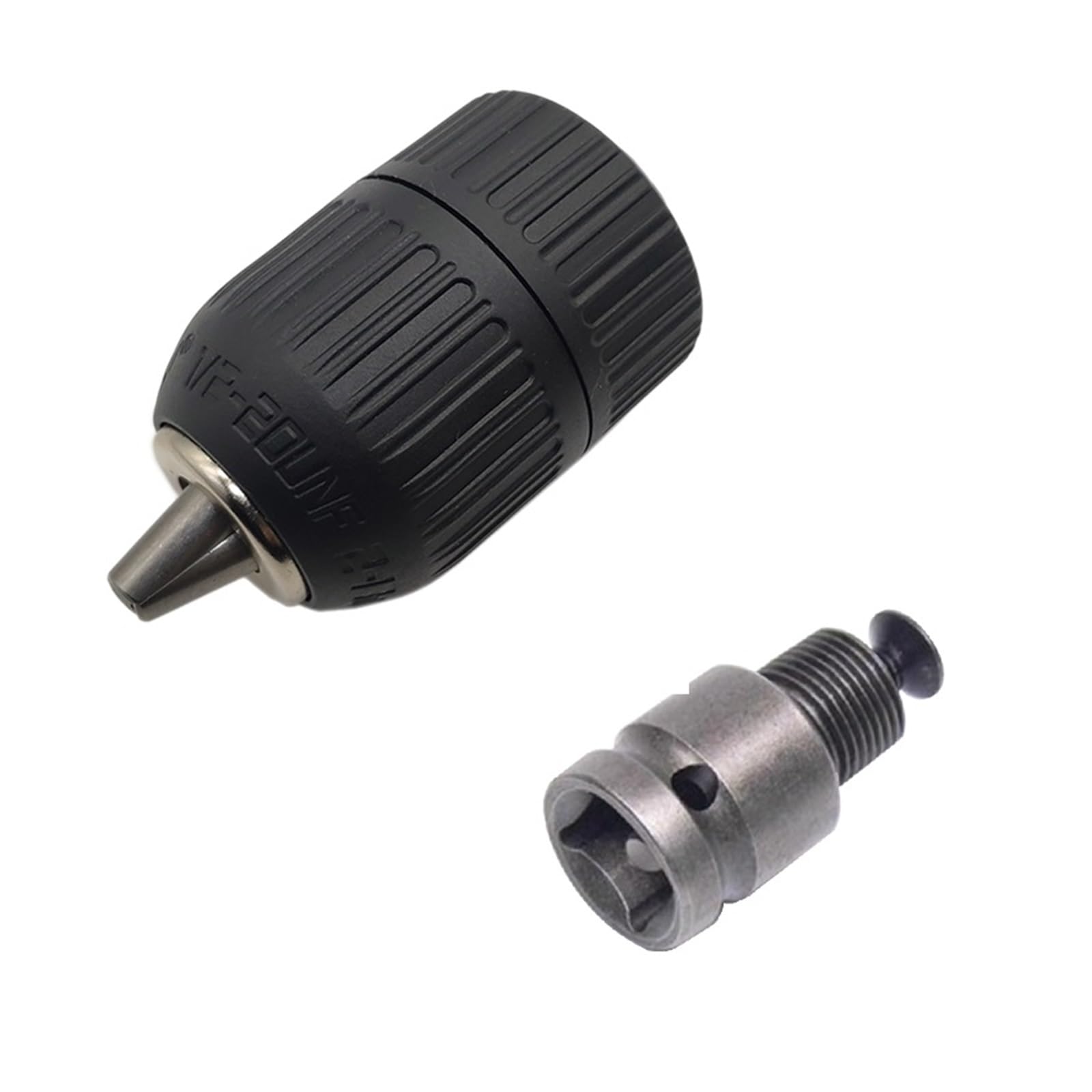 2-13mm precyzyjny bezkluczowy uchwyt wiertarski konwerter 1/2"-20UNF adapter do szybkiej wymiany gwintu SDS-Plus Shank 1/4" Hex (Color : Chuck and Adapter)