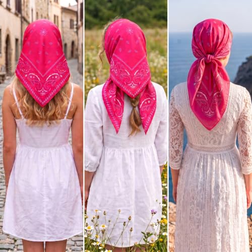 Image of Ravaiyaa - Attitude is everything Women Printed Silk Bandana 21 x 21 Inch Square Headband & Hair Wrap, Soft & Versatile | Fashion Neck Wrap