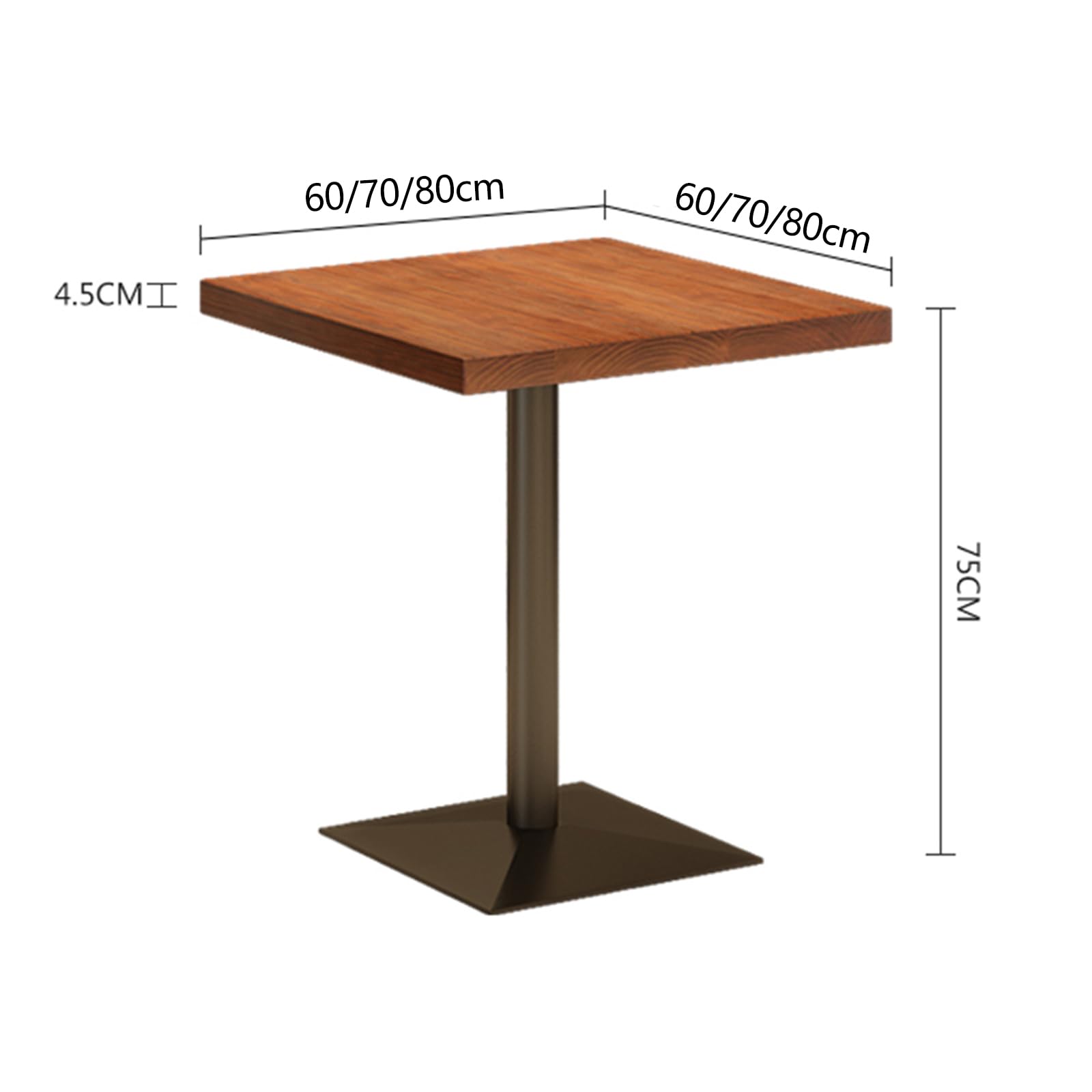 Small Coffee Table Solid Wood With Metal Legs, Easy To Assemble 