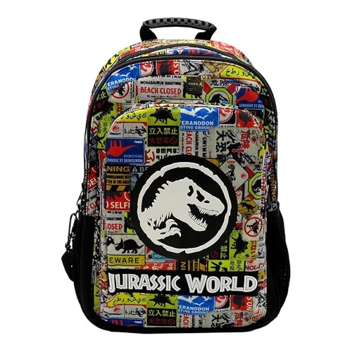 Jurassic World - Mochila 43cm Adaptable a Trolley, Material escolar, Mochila escolar, Backpack, Multicolor, Unisex, Parque Jurásico, Producto oficial (CyP Brands)