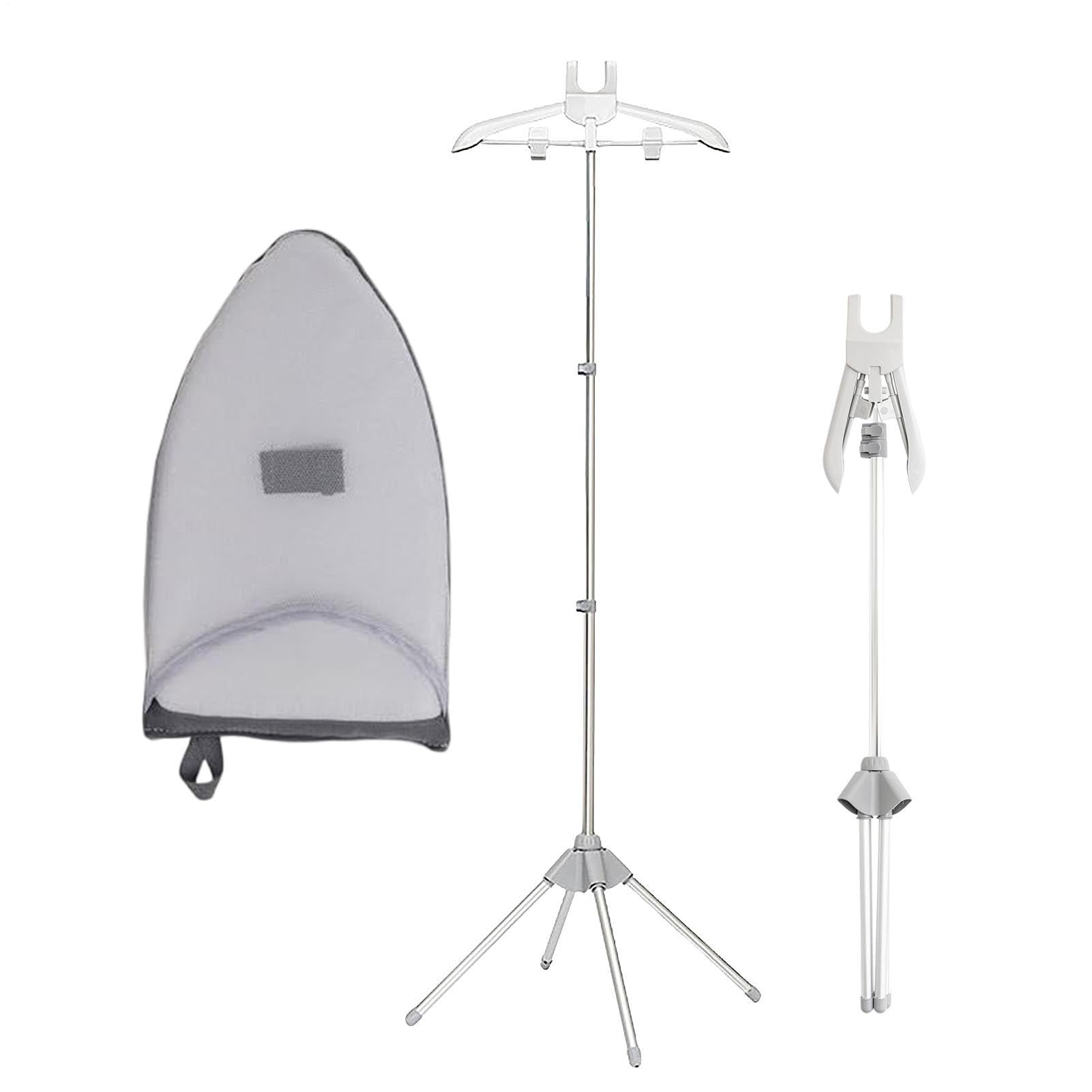 Soporte para plancha de vapor, colgador de pie para plancha de vapor con soporte, estructura de aleación de aluminio con ajuste de rotación y altura para planchar, secado en el hogar, hotel