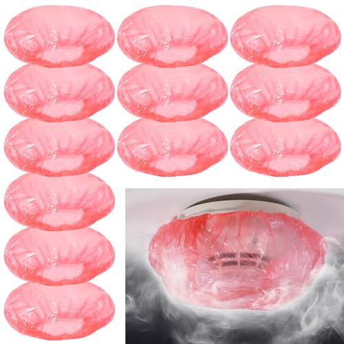 FCKLVMC 12 Pcs Red Smoke Detector Covers for Cooking Thicken Plastic Elastic Stretch Fire Alarm Cover for Home Fire Cooking