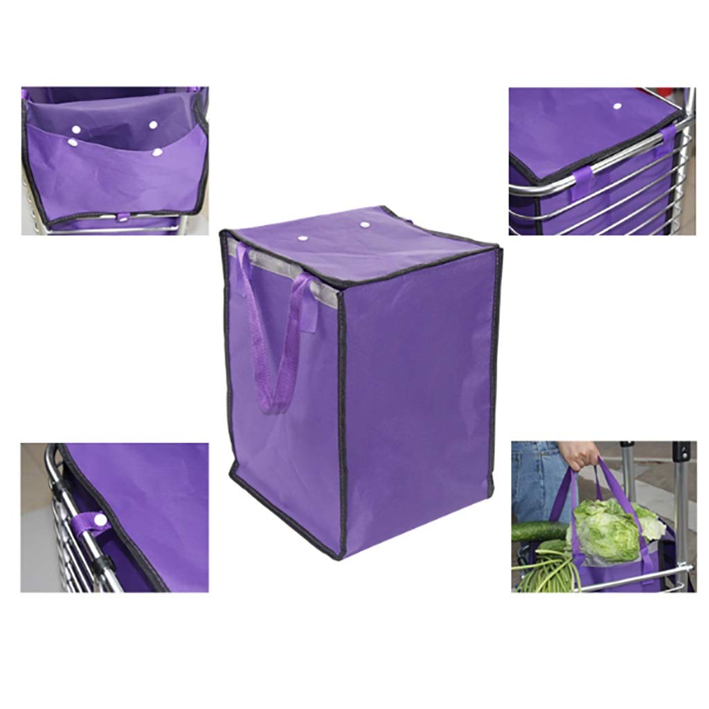 Trolley-Ersatztasche, Trolley-Tasche, Einkaufswagen, Einkaufswagen, Treppensteigwagen, Sitzwagen, faltbar, mit Abdeckung zum Sitzen, 4 Räder, abnehmbar, Canvas, abnehmbare Tasche