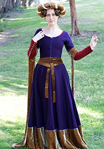 FURPHI Medieval Sash Belt Renaissance Waist with Wave Trim for Women Dress Halloween Costume Accessories2