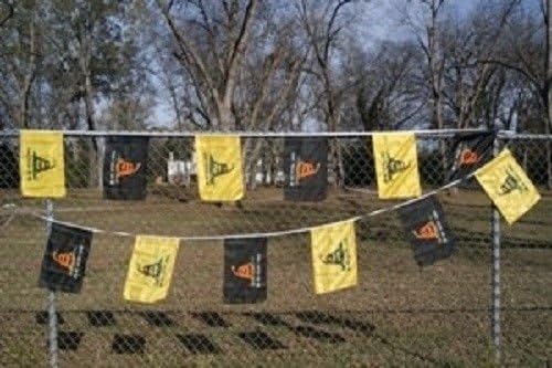 Moon Black & Yellow Gadsden 12x18 Bunting Party Flags Banner (12 Flags) - Bright Color UV Resistant - Prime Outside Garden Cave Home Decor