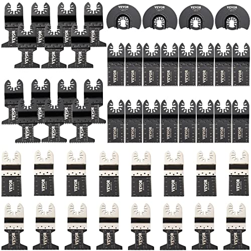 VEVOR 50 hojas de sierra oscilantes, hojas de sierra oscilantes universales de liberación rápida, cuchillas de herramienta multiherramienta para clavos de madera, plástico y metal, compatibles con