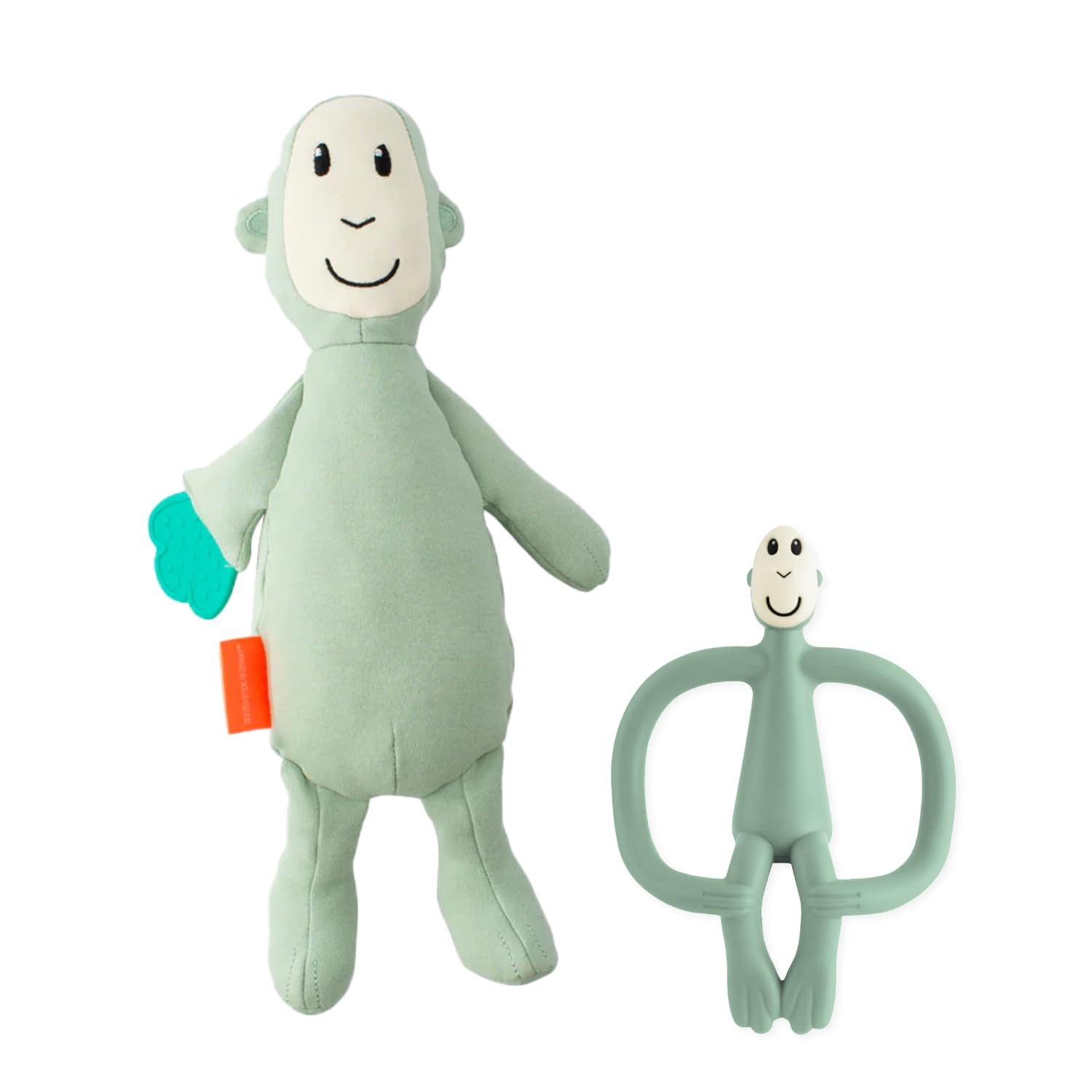 Matchstick Monkey Plush Toy Sensory Teething Teddy Gift Set, Soft Cotton, Filled with Sensory Beads, Antimicrobial Protection