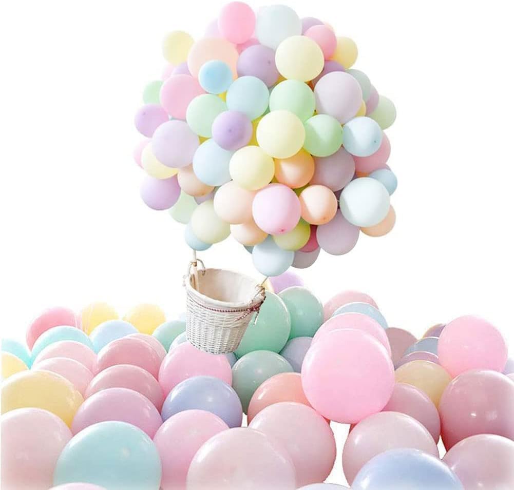 Sky-Touch 100PCS Macaron Latex Party Balloons,Candy Colored Latex Party Balloons For Wedding, Graduation, Kids Birthday Party, Christmas,Baby Shower, Party Supplies, Arch Balloon Tower