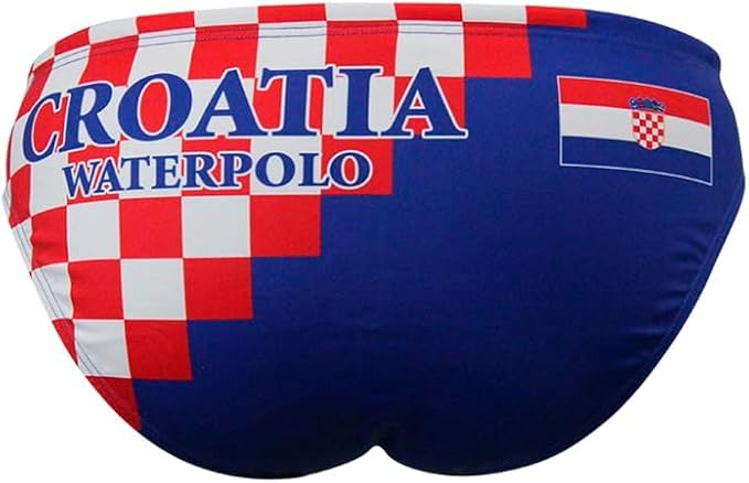 Suit Croatia Blue and Squares Swimwear, Swim Briefs for Swimmers, Water Polo, Underwater Hockey, Underwater Rugby4