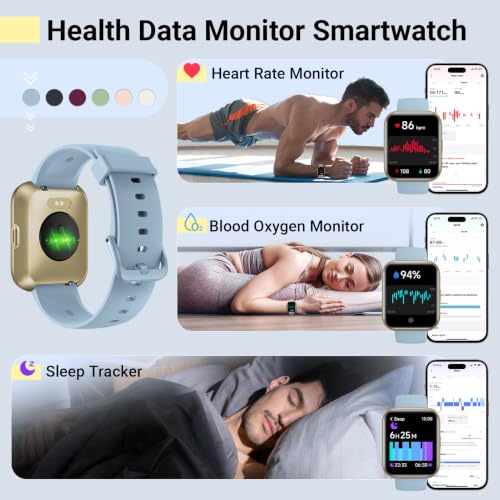 Image of Quican Smart Watches for Men Women, Compatible with iPhone & Android